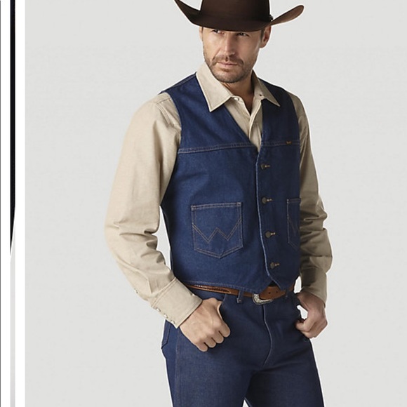 Wrangler Other - WRANGLER UNLINED DENIM VEST:PREWASHED
